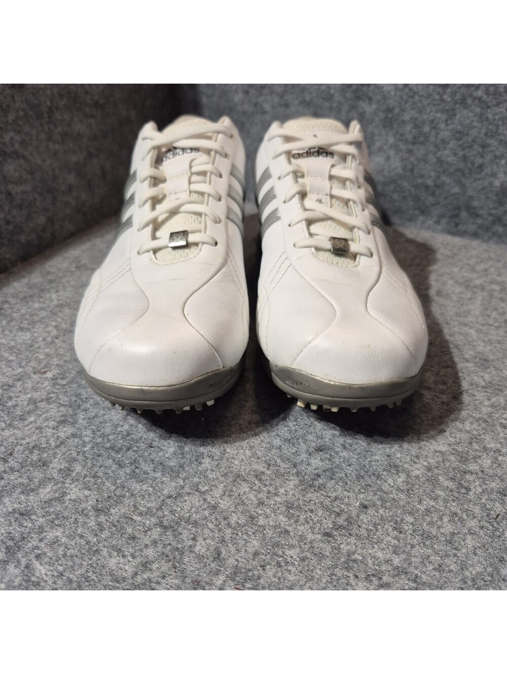 Adidas Women's Natalie White/Silver Thintech Golf Shoes Size 8.5 Traxion